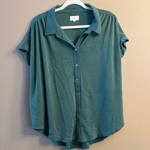 Lou & Grey Teal Button-Down Shirt